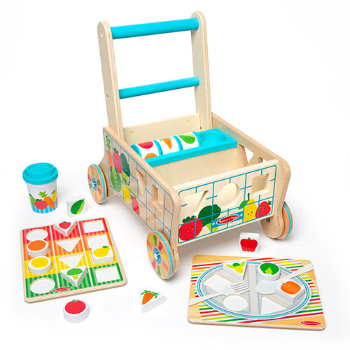 Wooden Shape Sorting Grocery Cart, Ages 1+ Years