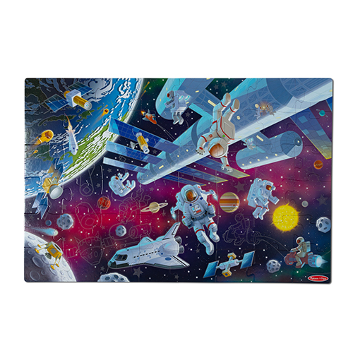 Outer Space Glow-in-the Dark Floor Puzzle, Ages 3+ Years