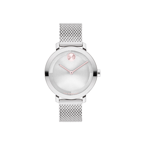 Ladies' Bold Evolution 2.0 Silver-Tone Stainless Steel Mesh Watch, Silver Dial