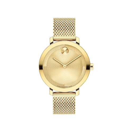 Ladies' Bold Evolution 2.0 Gold-Tone Stainless Steel Mesh Watch, Gold Dial