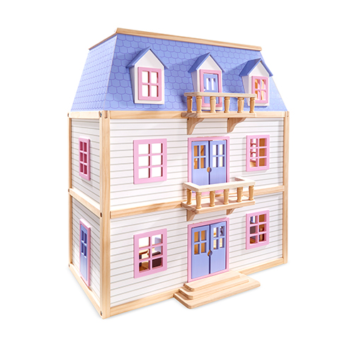 Multi-Level Wood Dollhouse, Ages 3+ Years