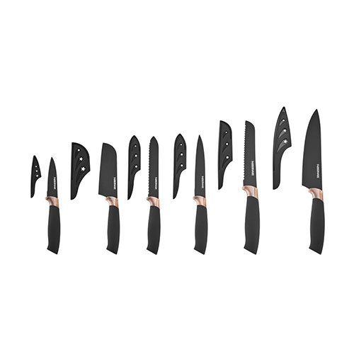 12pc Black & Copper Cutlery Set