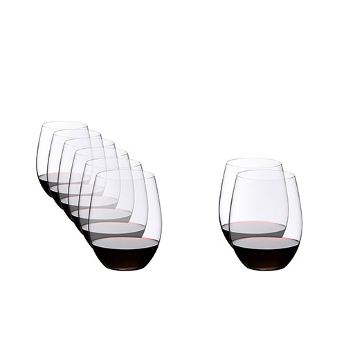 8pc O Wine Stemless Tumbler Cabernet/Merlot Glass Set