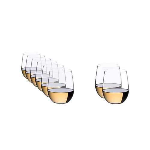 8pc O Wine Stemless Tumbler Viognier/Chardonnay Glass Set