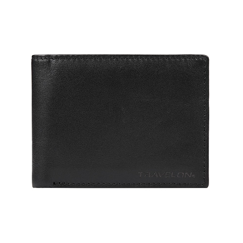 RFID Blocking Leather Billfold Wallet, Black