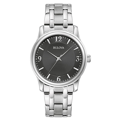 Mens Corporate Collection Silver-Tone Stainless Steel Watch, Black Dial