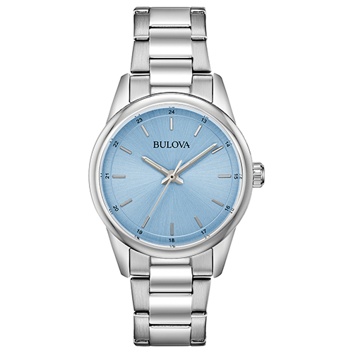 Ladies' Corporate Exclusive Silver-Tone Stainless Steel Watch, Light Blue Dial