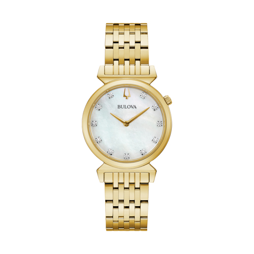 Ladies' Regatta Diamond Gold-Tone Stainless Steel Watch, MOP Dial