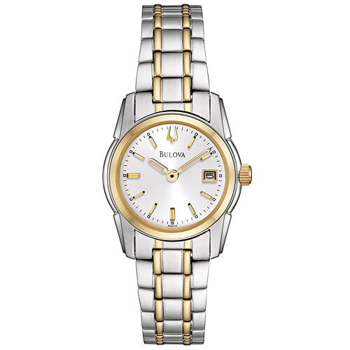 Dress Collection Ladies Two Toned Bracelet, Gold/Silver Dial