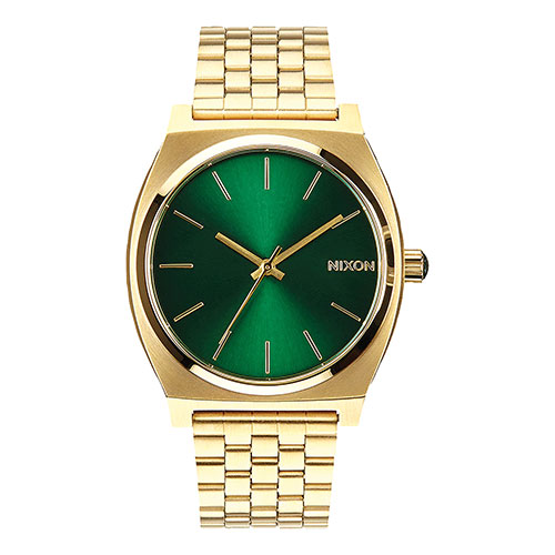 Men's Time Teller Gold-Tone Stainless Steel Watch, Green Dial