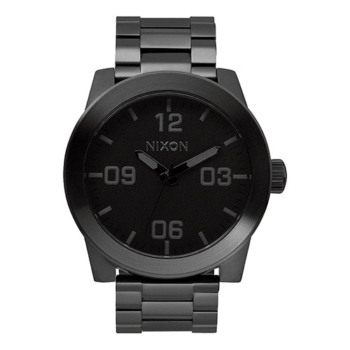 Mens Corporal Large All Black Stainless Steel Watch
