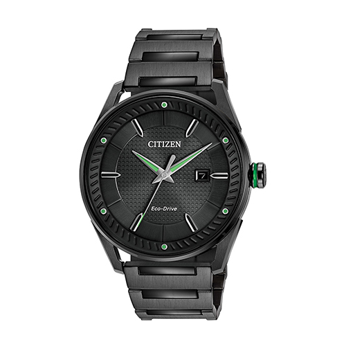 Mens Eco-Drive CTO Black Ion-Plated Watch, Black Dial