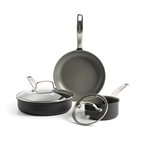 Chatham 5pc Ceramic Nonstick Cookware Set, Gray