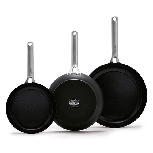 3pc Omega Advanced Healthy Hard Anodized Ceramic Nonstick Fry Pan Set