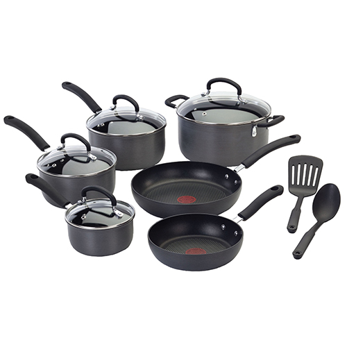 Ultimate 12pc Hard Anodized Nonstick Cookware Set, Dark Gray