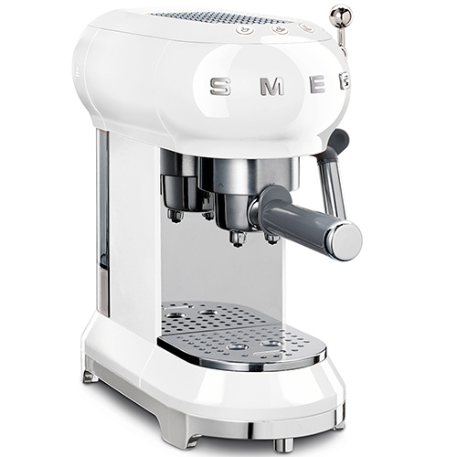 50's Retro-Style Espresso Manual Coffee Machine, White