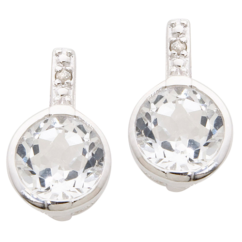Diamond & White Topaz Earrings