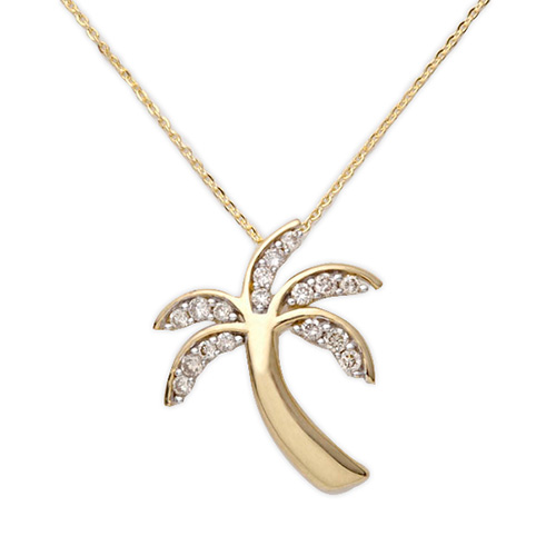 Palm Tree Diamond Necklace