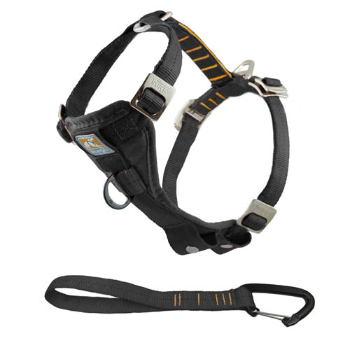 Enhanced Strength Tru-Fit Dog Harness w/ Tether, Black - Small