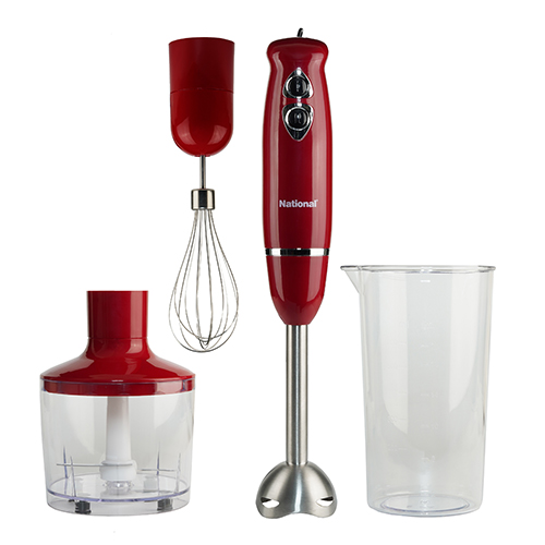 Multi-Purpose 4-in-1 Immersion Hand Blender, Red