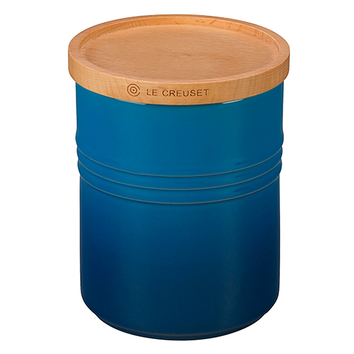 2.5qt Stoneware Storage Canister w/ Wood Lid, Marseille