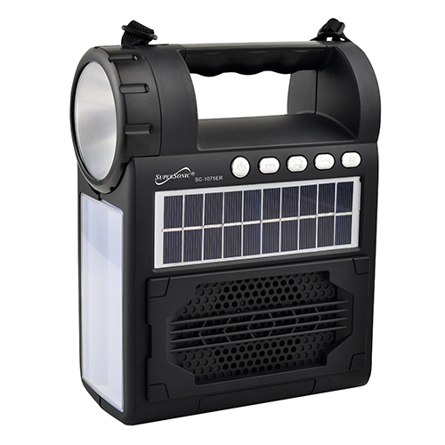 Emergency Solar Power Bluetooth Speaker w/ FM Radio, Flashlight & Lantern