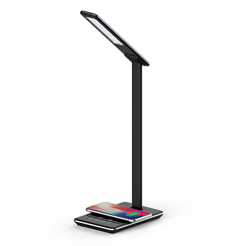 LED Desk Lamp w/ Qi Wireless Charger, Black