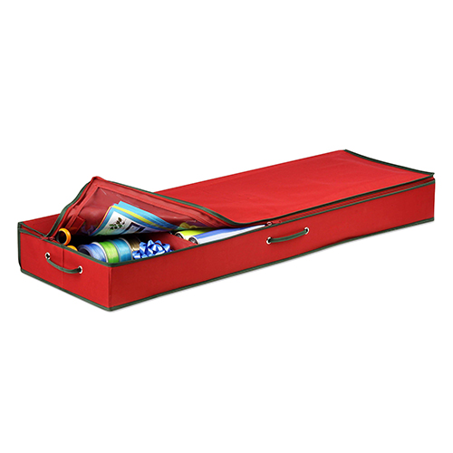 Wrapping Paper & Bow Storage Container, Red