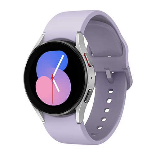 Galaxy Watch5 40mm Bluetooth Smartwatch, Silver Case & Bora Purple Sport Band