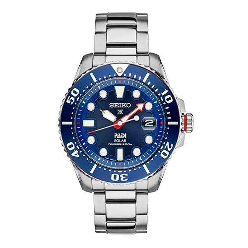 Mens Prospex PADI Special Edition Solar Diver SS Watch, Blue Dial