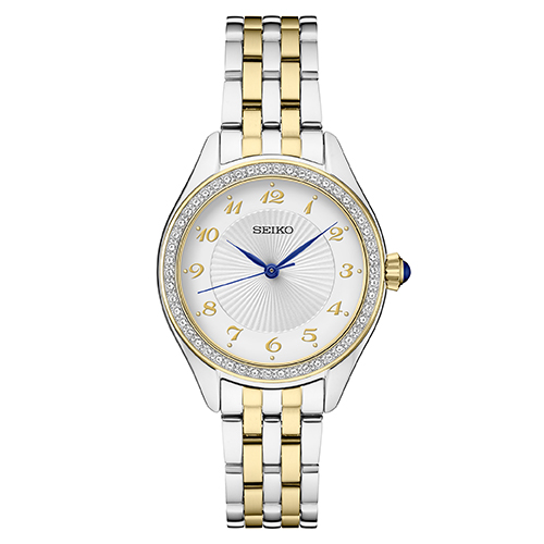 Ladies Essentials Crystal Gold & Silver-Tone SS Watch, White Dial