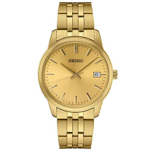 Mens Essentials Gold-Tone Stainless Steel Watch, Gold Dial