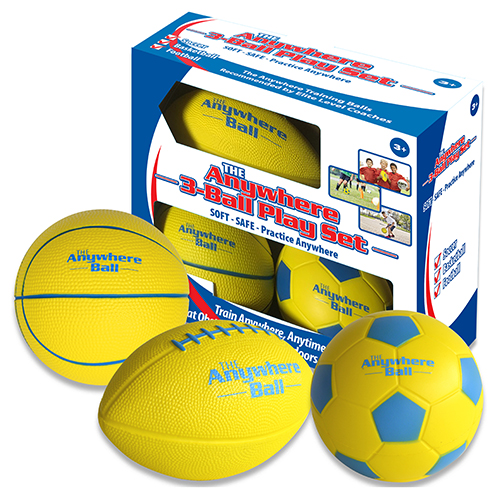 Anywhere 3-Ball Sport Set - Football, Soccer, Basketball